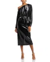 Misook Modern Fit Sequin Novelty Woven Blouson Midi Dress In Black