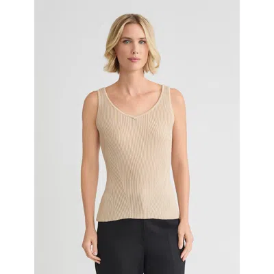 Misook Shaped Soft Ribbed Knit Tank In Multi