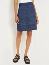 Misook Button-front Shimmer Tweed Knit Mini Skirt In Multi