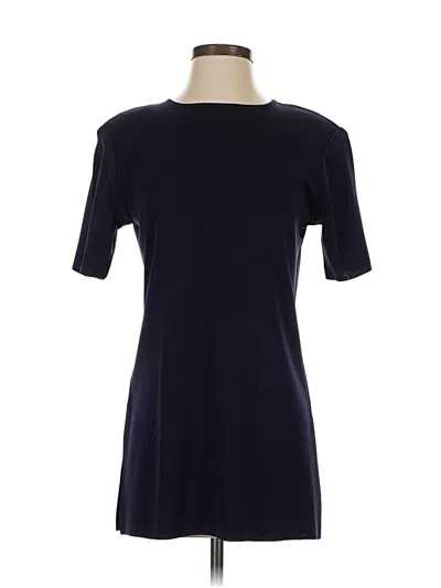 Pre-owned Misook Short Sleeve Blouse In Blue