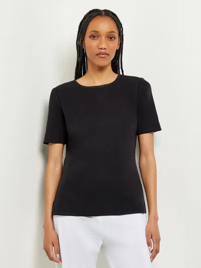 Misook Short Sleeve Knit Tunic, Black