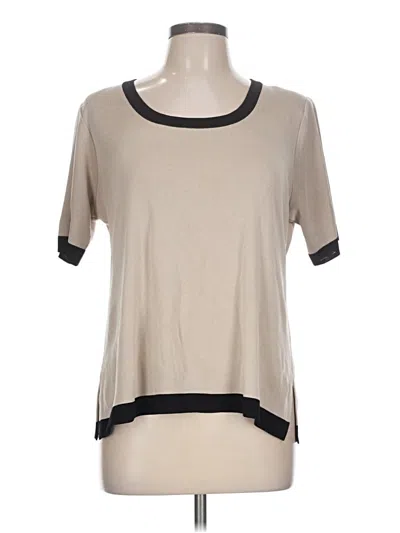 Pre-owned Misook Short Sleeve T-shirt In Tan