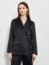 Misook Side Tie Satin Blazer In Black