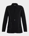 Misook Single-button Ponte Blazer In Black