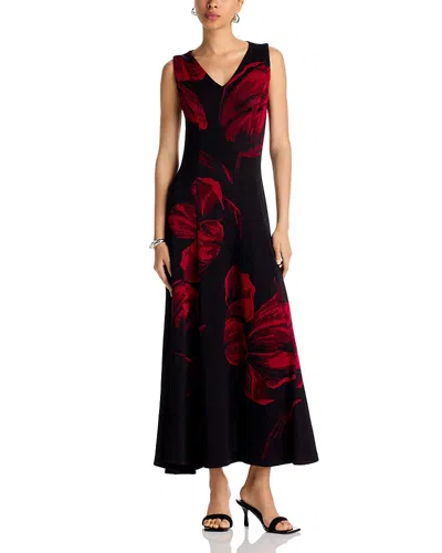 Misook Sleeveless Asymmetrical Hem Dress In Multi