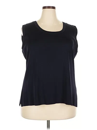 Pre-owned Misook Sleeveless Blouse In Black