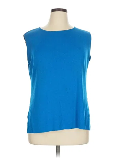 Pre-owned Misook Sleeveless Blouse In Blue
