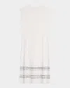 Misook Sleeveless Scalloped Knit A-line Midi Dress