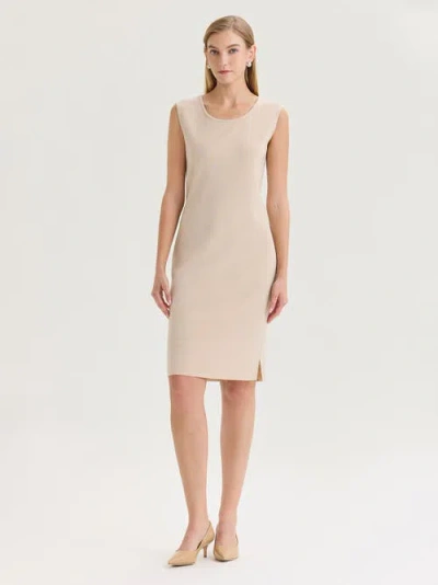 Misook Sleeveless Sheath Knit Dress In Brown
