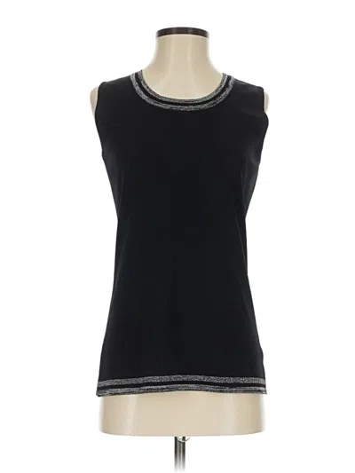 Pre-owned Misook Sleeveless Top Black Boatneck Tops