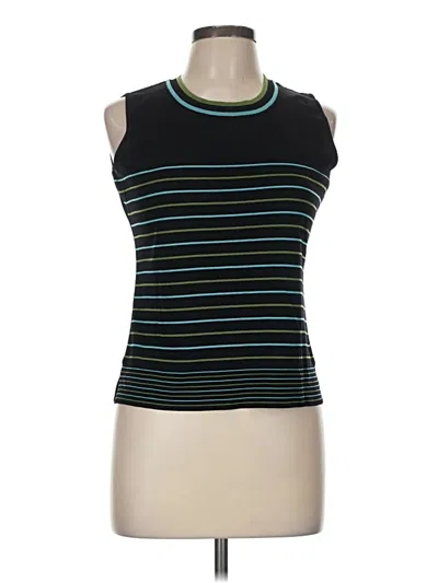 Pre-owned Misook Sleeveless Top Black Boatneck Tops