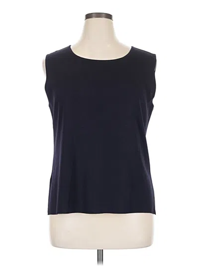 Pre-owned Misook Sleeveless Top Black Boatneck Tops