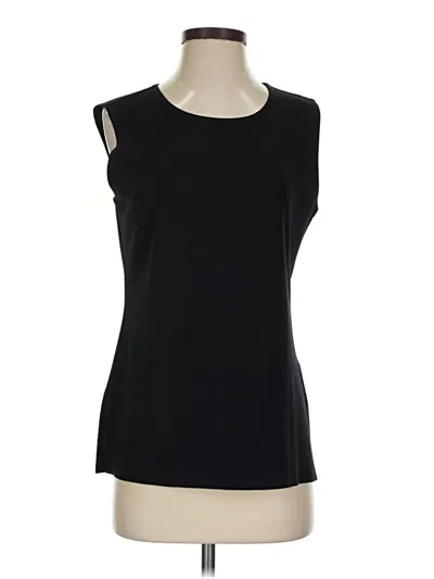 Pre-owned Misook Sleeveless Top Black Crew Neck Tops