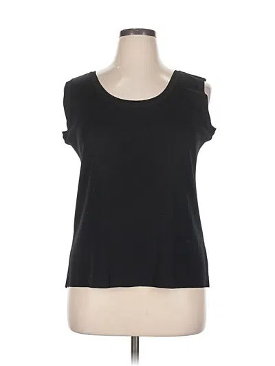 Pre-owned Misook Sleeveless Top Black Scoop Neck Tops