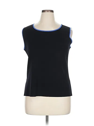 Pre-owned Misook Sleeveless Top Black Scoop Neck Tops