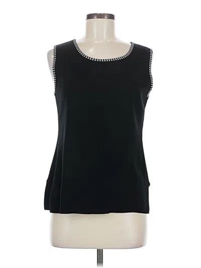 Pre-owned Misook Sleeveless Top Black Scoop Neck Tops