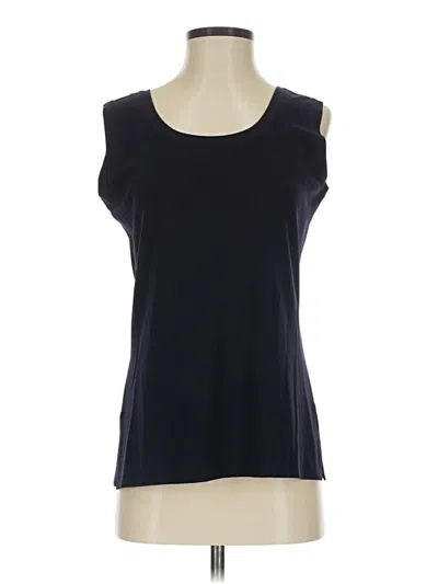 Pre-owned Misook Sleeveless Top Black Scoop Neck Tops