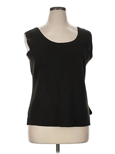 Pre-owned Misook Sleeveless Top Black Scoop Neck Tops