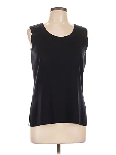 Pre-owned Misook Sleeveless Top Black Scoop Neck Tops