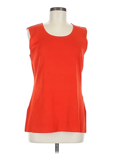 Pre-owned Misook Sleeveless Top Orange Scoop Neck Tops