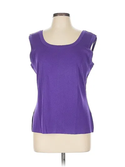 Pre-owned Misook Sleeveless Top Purple Scoop Neck Tops