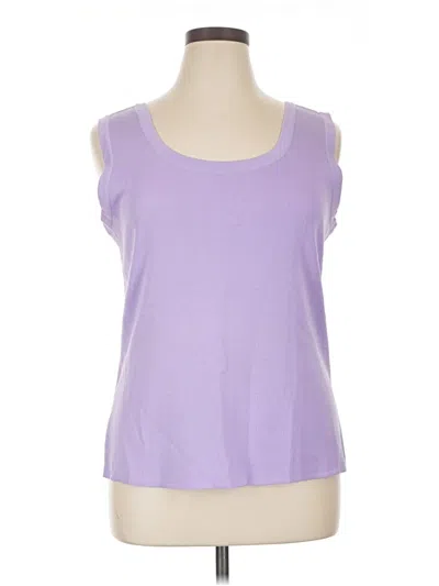 Pre-owned Misook Sleeveless Top Purple Scoop Neck Tops