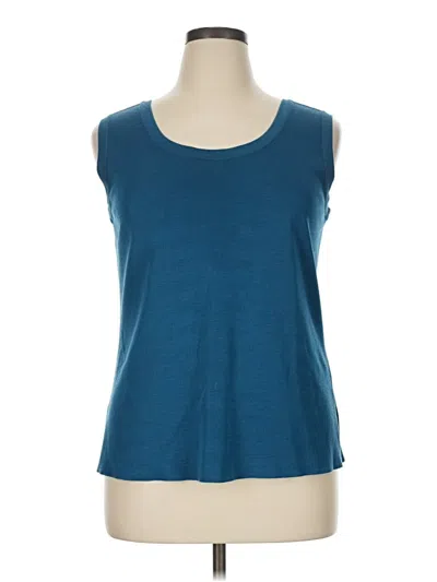 Pre-owned Misook Sleeveless Top Teal Scoop Neck Tops