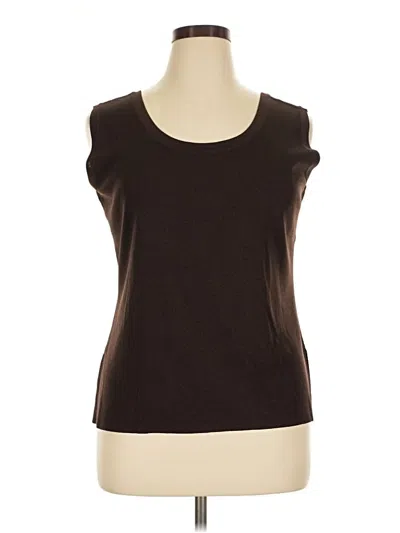 Pre-owned Misook Sleeveless T-shirt In Brown