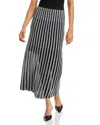 Misook Striped Soft Burnout Knit Midi Skirt In Black