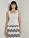 Misook Rib Detail Tank In White