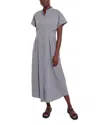 Misook Button-up Cotton Midi Dress In Blue