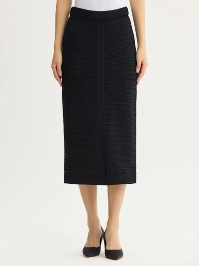 Misook Straight Monochromatic Ottoman Knit Maxi Skirt In Multi