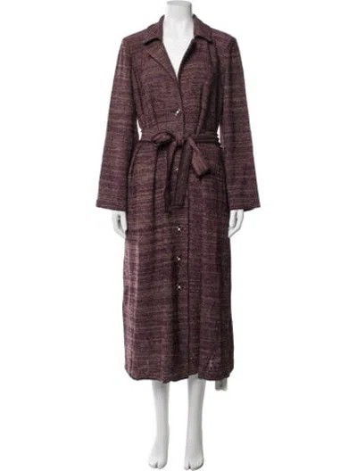 Pre-owned Misook Striped Jacket In Purple