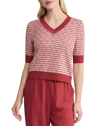 MISOOK STRIPED RIBBED HEM TOP