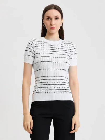 Misook Striped Soft Knit Top In Multi