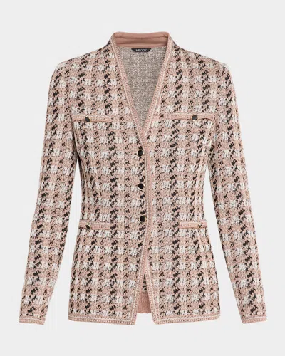 MISOOK TAILORED HOUNDSTOOTH TWEED KNIT JACKET