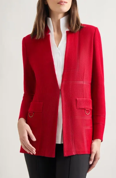 Misook Tailored Knit Blazer In Rouge