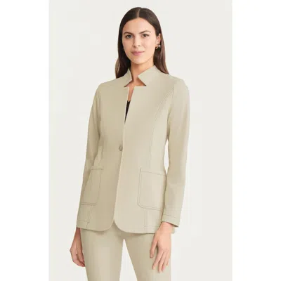Misook Tailored Luxestretch Ponte Single Button Blazer In Neutral