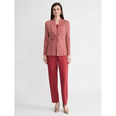 Misook Tailored Melange Princess Seam Knit Jacket In Multi