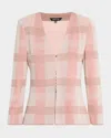 Misook Tailored Plaid Knit Jacket In Multi