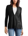 Misook Inverted Notch Collar Tailored Knit Jacket In Black
