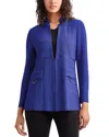 Misook Inverted Notch Collar Tailored Knit Jacket In Stary Night Blue