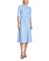 Misook Tonal Abstract Fit And Flare Dress In Arctic