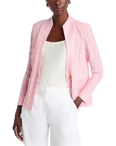 Misook Tonal Plaid Knit Jacket In Soft Blush