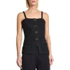 Misook Tonal Plaid Knit Tank In Black