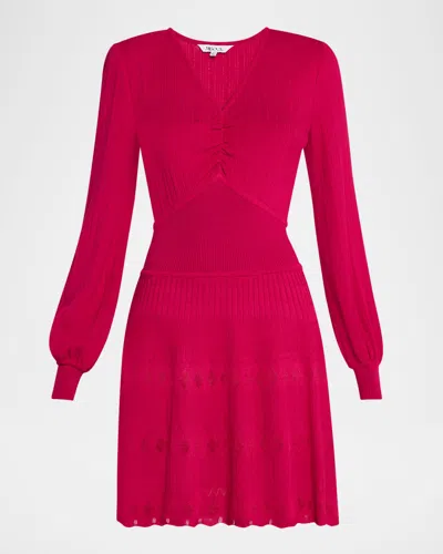 MISOOK TONAL TEXTURED FIT-&-FLARE KNIT MINI DRESS - MODERN FIT