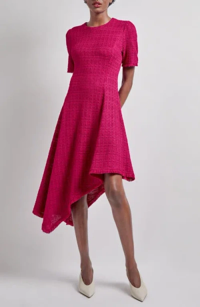 MISOOK MISOOK TONAL TEXTURED FIT & FLARE COCKTAIL DRESS