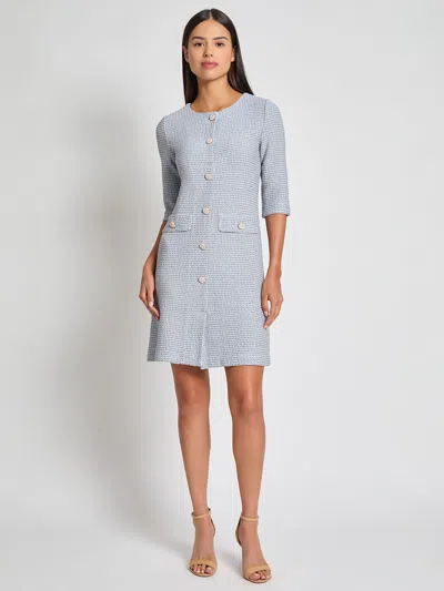 MISOOK TRI-COLOR TWEED KNIT SHEATH DRESS - MODERN FIT