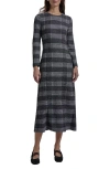 Misook Heritage Fit Tweed Knit Maxi Dress In Black/white