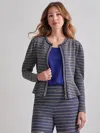 Misook Metallic Tweed Peplum Jacket In Multi